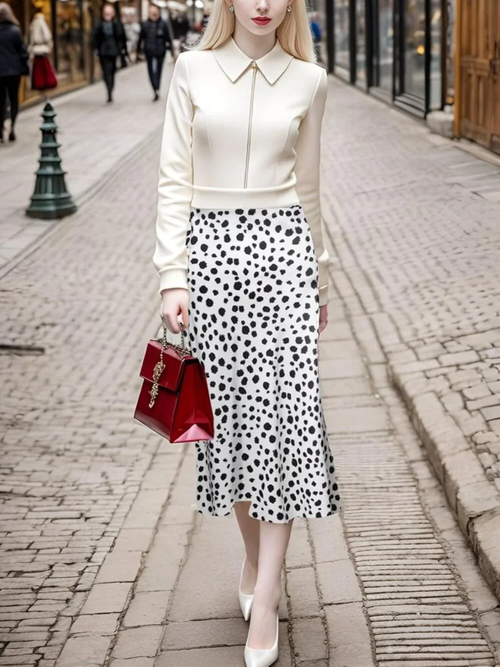 Trendy Women's Leopard Print Midi Skirt - Summer Long Satin High Waist Elastic